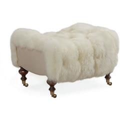 1744-00 Shearling Ottoman with casters