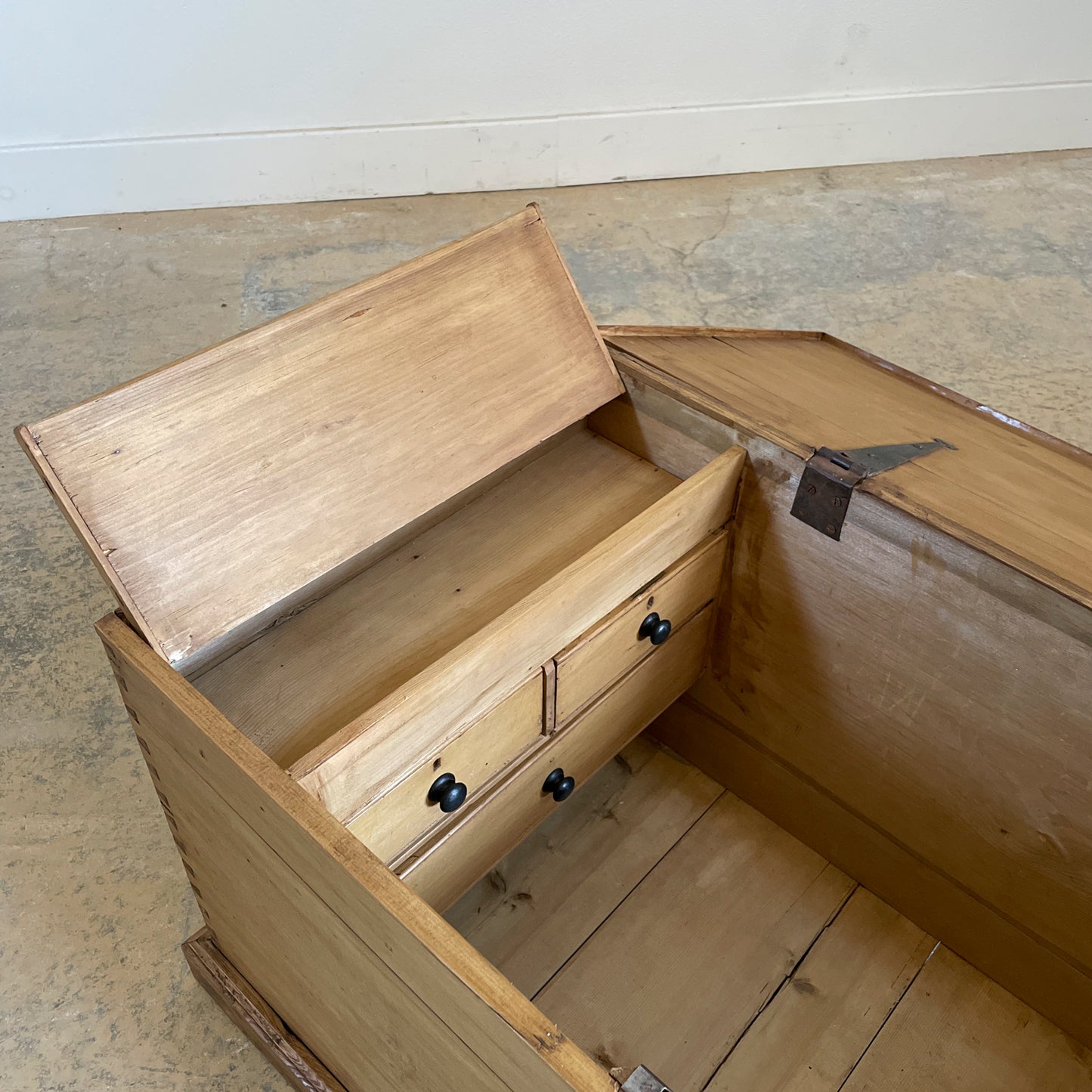 Antique English Pine Bed Box