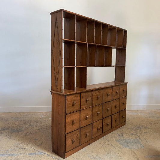 Antique Bamboo Bank of Drawers