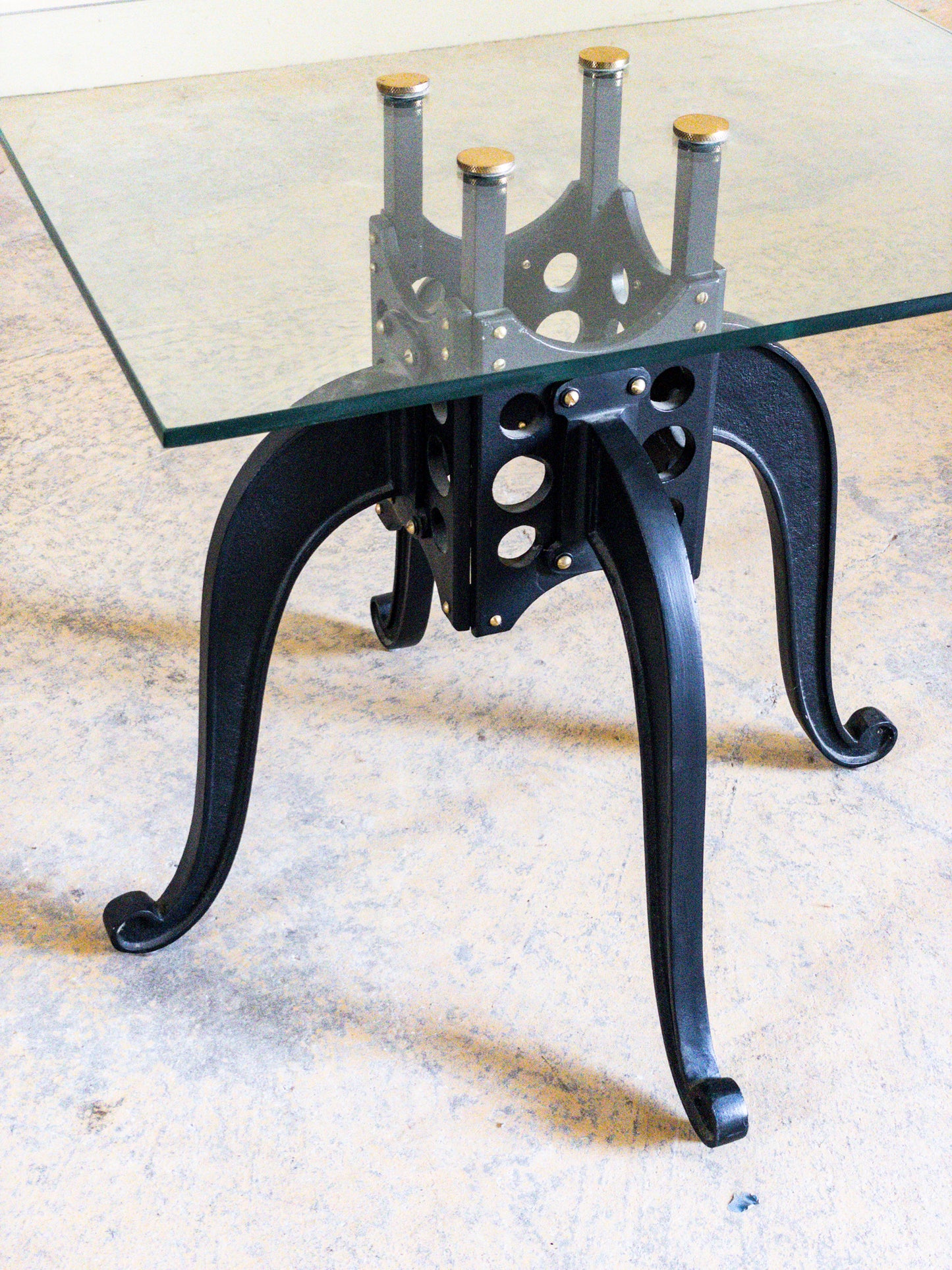 Glass & Iron Side Table